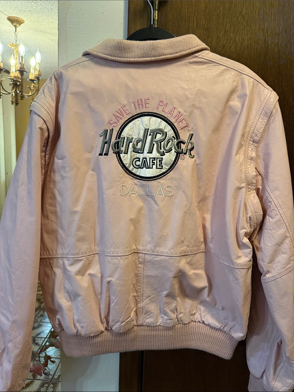 Never worn, Light Pink Dallas Hard Rock Cafe Jacket!